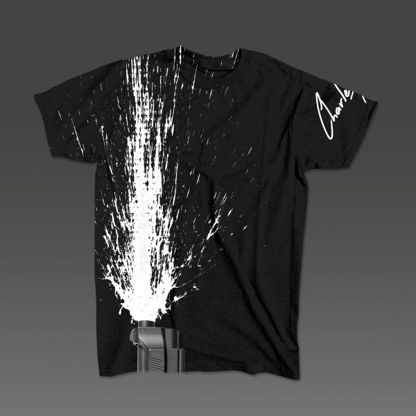 Charles Arts White on Black T-Shirt