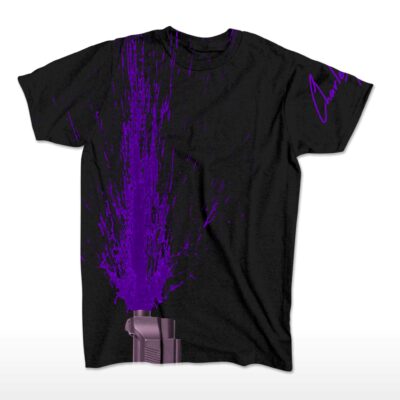 Charles Arts Purple on Black T-Shirt
