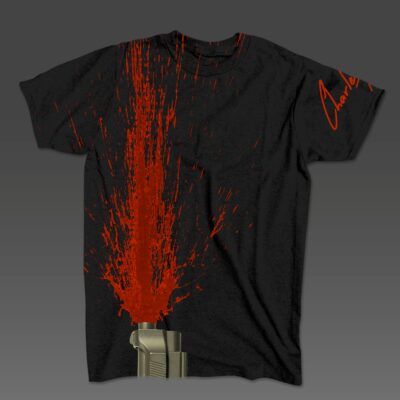 Charles Arts Red on Black T-Shirt